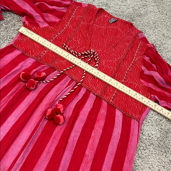 Anthropologie Blank London Lyndsey Tiered Tunic Dress Large L Pink Combo Boho - Picture 14 of 16